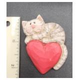 Cat on Heart pin, very cute!