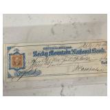 Rare 1868 Civil War Era Check from Rocky Mountain