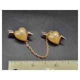2 Vintage Sweetheart Heart to Heart scatter pins.