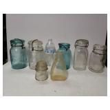Vintage Luster And Ball Jars. Electricity