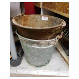 2 Galvanized Steel Buckets
