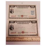 (2) Vintage Series E US Savings Bonds - Dated