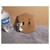 Black Americana Wooden Double Switch Light Plate