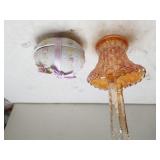 Marigold Small Carnival Glass Basket & Enesco Egg