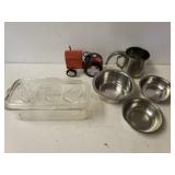 Vintage Refrigerator Dish, Small Metal Mixing