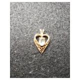 Ladies Small Gold Tone Heart Pendant W/ Light