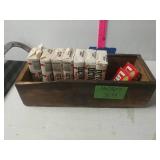 Wooden soap box W/9 Bars of soap 14 x 15 1/2 x 4