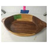 Wooden bowl 16 X 10 1/2 X 3