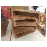 Small Wooden Boxes X 4.  9 1/2 X 4 1/2 X 2 1/4
