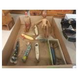 Fishing Lohr X 7 And 2 Wooden dolls