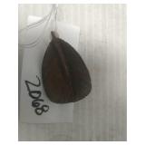 Hand carved Leaf pin Signed