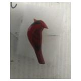 Hand Carved Cardinal Signed Pin