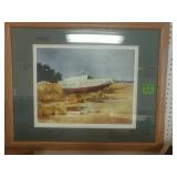 Signed And Framed Boat Print 31 1/2 X 25