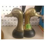 Brass Duck Bookends