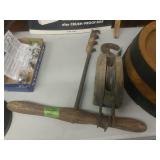 Old Wooden Tools - Pulley And Drill