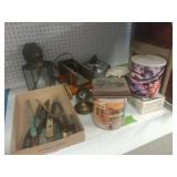 Knives, Sharpener, Travel Iron, Tea Pot, Outside