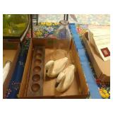 2 Carved Swans, Ball Holder ? , Duragloss 17 X 50