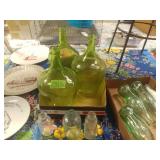 3 Green Wine Bottle, Baking Powder - Davis,OK