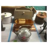 Tea Pot, Veggie Boxes, 2 Cutting Boards, Bread