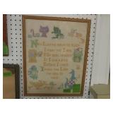 Cross Stitched Framed Poem 15 X 19