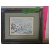 Framed Water Picture Lot 9 1/2 × 11 1/2