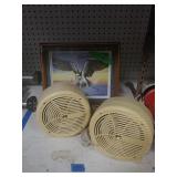 Fan/framed Bird Picture Lot 10 × 12 1/2