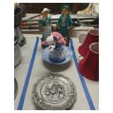 Pitcher And Bowl, Bicentennial Plate, Ceramic Man