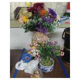 4 Pc Flowers, Vases