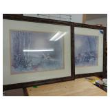 2 Framed Pictures Signed 22 x 18