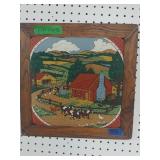 Framed Farm Picture 14 1/2 x 14 1/2