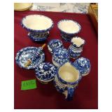 Blue Spatterware Ceramic Pottery