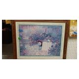 Table in Floral Garden Framed Print 31" × 26"