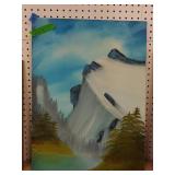Mountain Painting on Canvas Signed