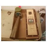 Wine Box, Candle, Vintage Brass Kaleidoscope