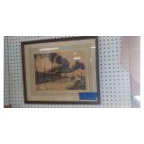 Framed Picture, Wood Sign And Hat Holder 21 × 17.