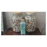 Glass Jugs With Corks And Rocks In Them