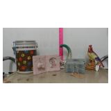 Dog Food Holder Cardinal Frog Glass Frame And