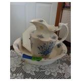 Glass Dishes And Clock