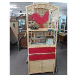 Rooster Wicker Shelf With Storage Items on