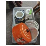 Box Lot Dishes/Birdhouse