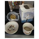 Seagull Tissue Cover?, Clock, Dish w/ Girl, Mug