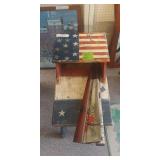 American Flag Table And Chinese Fans