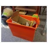 Orange Bucket And Brass Items