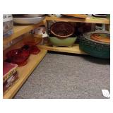 Red Glass, Plates And More Decorations