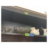 Two Clear Glass Bowls, And Two White Glass