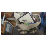 Framed Pictures And Baby Stroller
