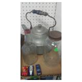 Glass Bottles, Tea Pot, Match Box Cars