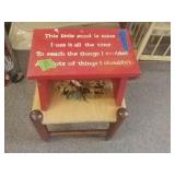 Vintage Step Stool And Knitted Stool