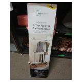 2-tier Rolling Garment Rack NIB