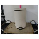 White Metal Trash Can